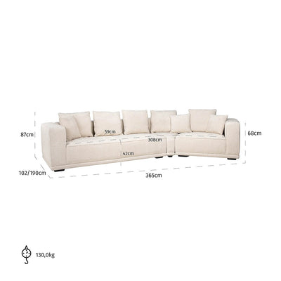 Sofa Lusso 4-zits beige chenille by Richmond Interiors