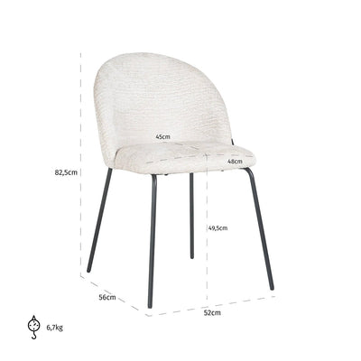 Stoel Alyssa cream fusion (set van 2) by Richmond Interiors