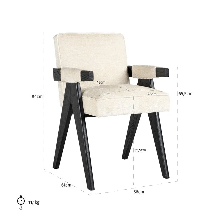 Stoel Cooper white chenille - depauwwonen