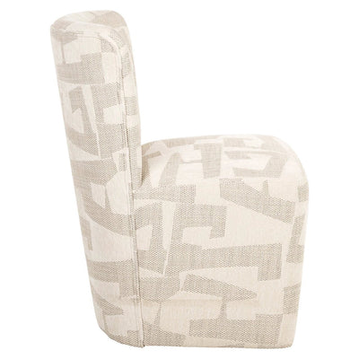 Stoel Lorain met wieltjes beige graffic by Richmond Interiors