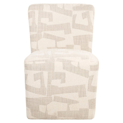 Stoel Lorain met wieltjes beige graffic - depauwwonen