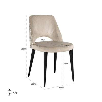 Eetkamerstoel Tabitha trendy nature / khaki (set van 2) by Richmond Interiors