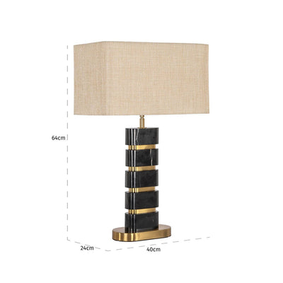 Tafellamp Levina incl. lampenkap (Black/gold) by Richmond Interiors