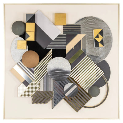 Wall art 3D block (Black/gold) by Richmond Interiors