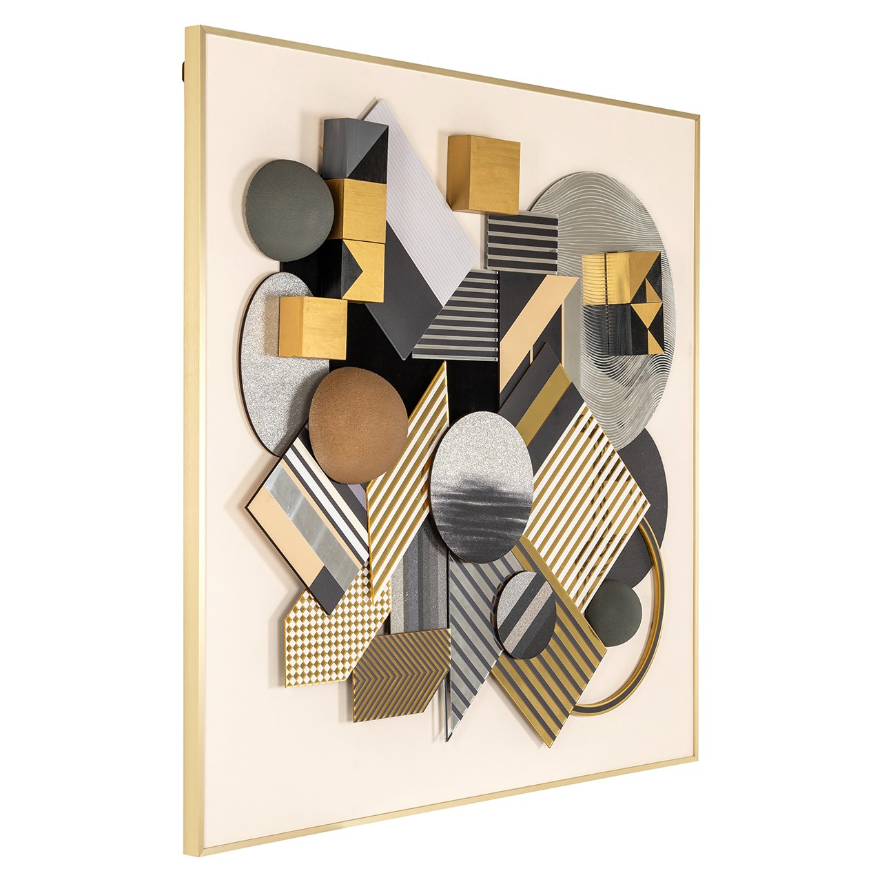 Wall art 3D block (Black/gold) - depauwwonen
