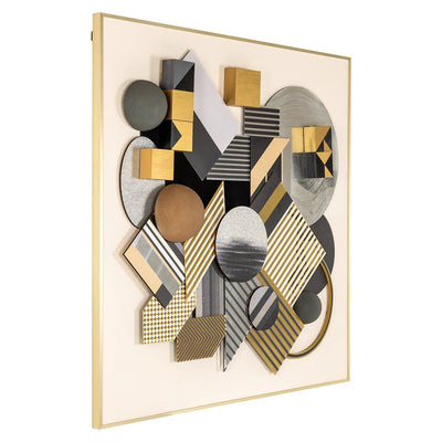 Wall art 3D block (Black/gold) by Richmond Interiors