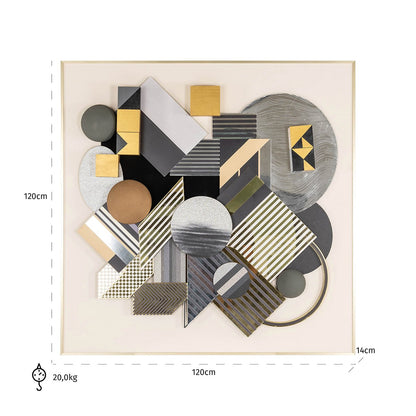 Wall art 3D block (Black/gold) - depauwwonen
