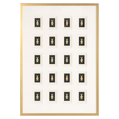 Wall art Bear block 3D (Black/gold) - depauwwonen
