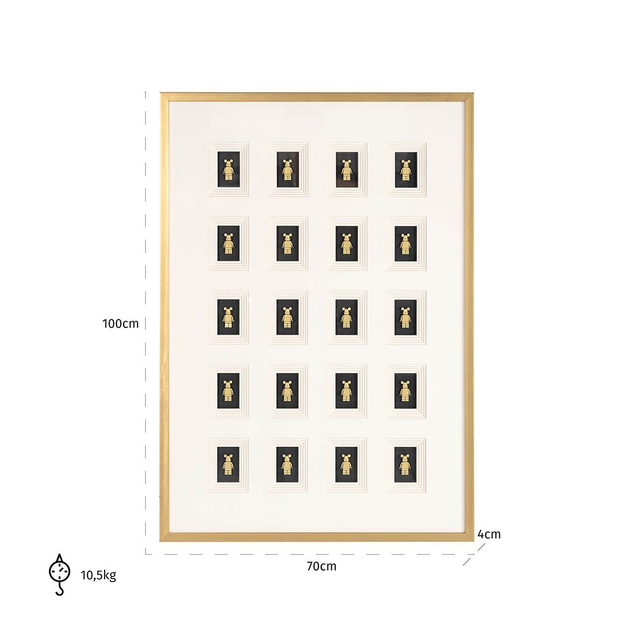 Wall art Bear block 3D (Black/gold) - depauwwonen