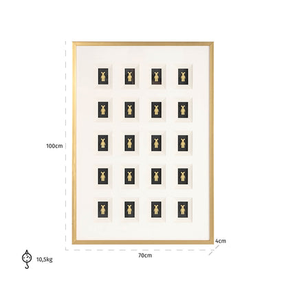 Wall art Bear block 3D (Black/gold) - depauwwonen