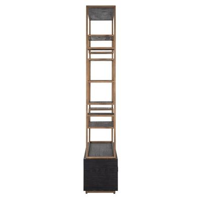 Wandkast Hunter 2-laden (Black rustic) by Richmond Interiors