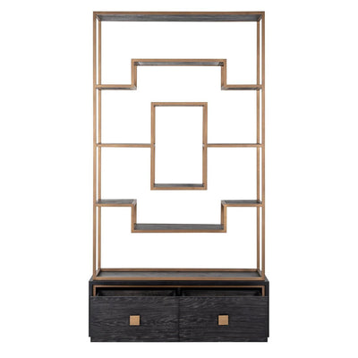 Wandkast Hunter 2-laden (Black rustic) by Richmond Interiors