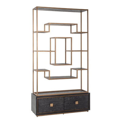 Wandkast Hunter 2-laden (Black rustic) by Richmond Interiors