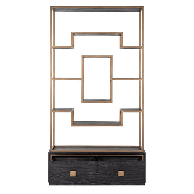 Wandkast Hunter 2-laden (Black rustic) by Richmond Interiors