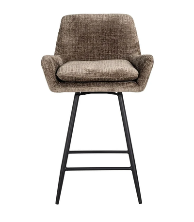 Draai Barstoel Linsey Stone Chenille - Laag by Richmond Interiors