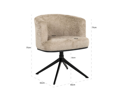 Draai Eetkamerstoel Cheyenne Desert Fusion - depauwwonen