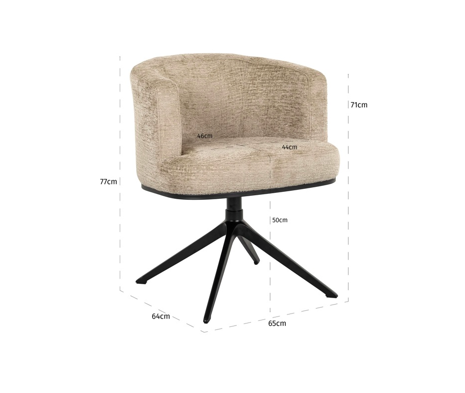 Draai Eetkamerstoel Cheyenne Desert Fusion - depauwwonen