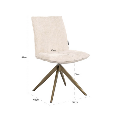 Draai Eetkamerstoel Dakota Beige - depauwwonen