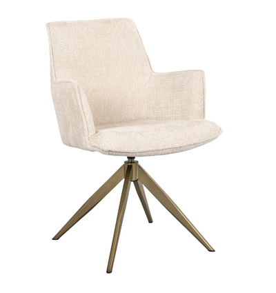 Draai Eetkamerstoel Dakota Beige - leuning by Richmond Interiors