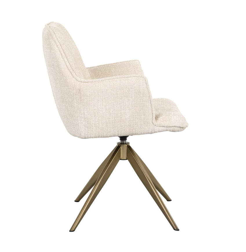 Draai Eetkamerstoel Dakota Beige - leuning - depauwwonen