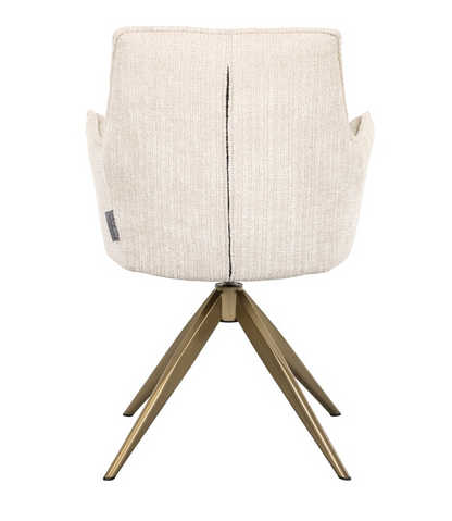 Draai Eetkamerstoel Dakota Beige - leuning - depauwwonen