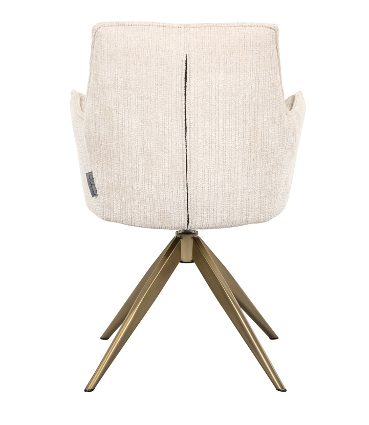Draai Eetkamerstoel Dakota Beige - leuning - depauwwonen