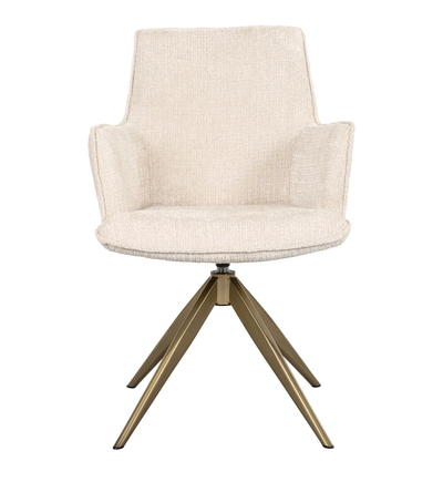 Draai Eetkamerstoel Dakota Beige - leuning by Richmond Interiors