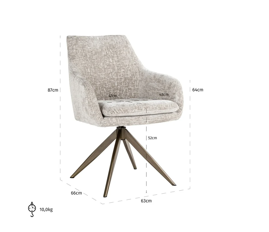 Draai Eetkamerstoel Lisonne Pearl Island - depauwwonen