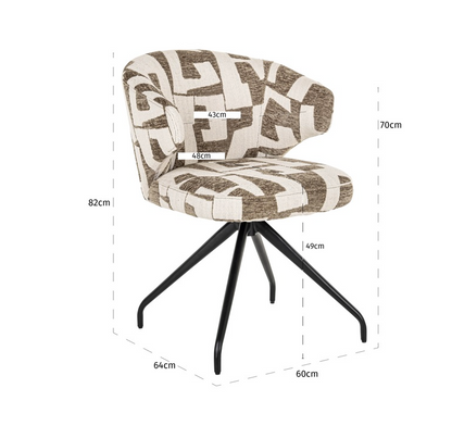 Draaibare Eetkamerstoel Milly Moss Graphic - depauwwonen