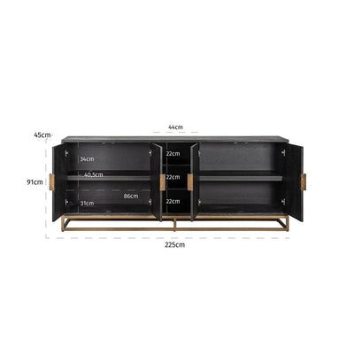 Dressoir Blackbone Brass 4 deuren by Richmond Interiors