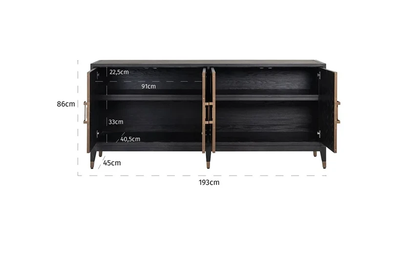 Dressoir Bloomville Goud - 4 deuren by Richmond Interiors