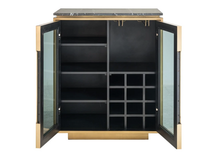 Dressoir Finsbury zwart/goud - 2 deuren - depauwwonen