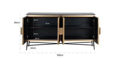 Dressoir Ironville Goud - 4 deuren by Richmond Interiors