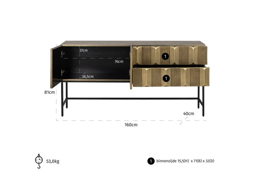Dressoir Jaxx - 2 deuren - depauwwonen