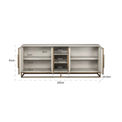 Dressoir Whitebone Messing 4-deuren by Richmond Interiors