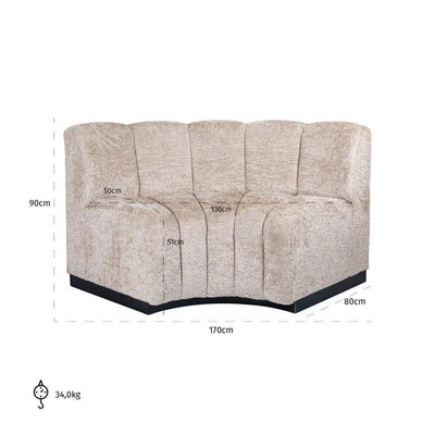 Eetkamerbank Hillpark Corner lovely beige by Richmond Interiors