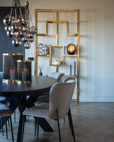 Eetkamerstoel Darby Khaki Black (Brandvertragend) (set van 2) by Richmond Interiors