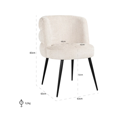 Eetkamerstoel Stella Beige Chenille by Richmond Interiors