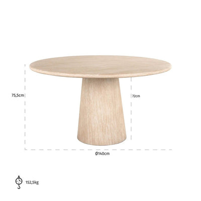 Eettafel Fictus Ø140 - beige by Richmond Interiors