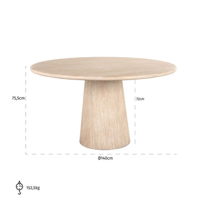 Eettafel Fictus Ø140 - beige - depauwwonen