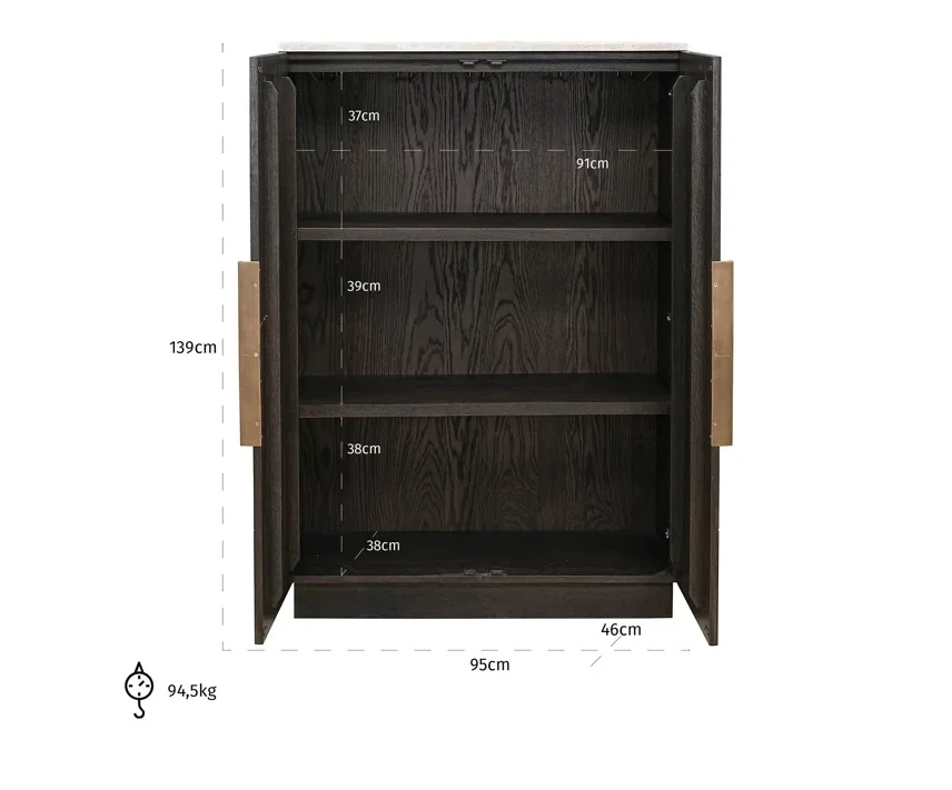 Kast Claremont bruin - 2 deuren by Richmond Interiors