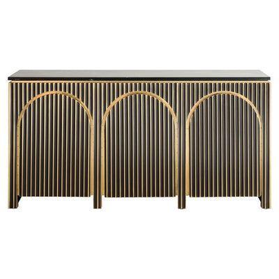 Dressoir Les Arcs 3-deurs (Geborsteld Goud) by Richmond Interiors