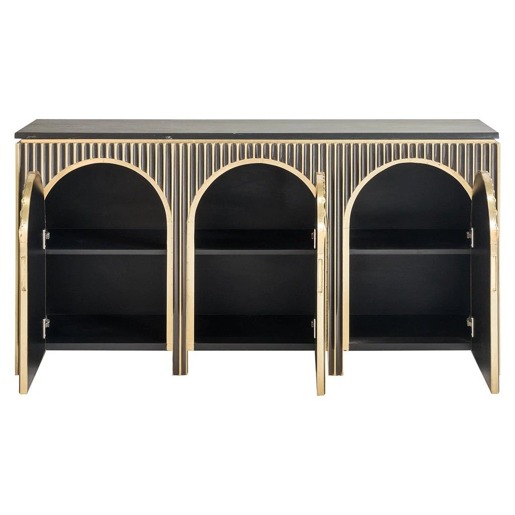 Dressoir Les Arcs 3-deurs (Geborsteld Goud) by Richmond Interiors
