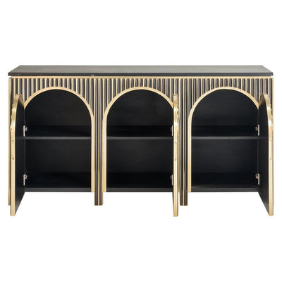 Dressoir Les Arcs 3-deurs (Geborsteld Goud) by Richmond Interiors