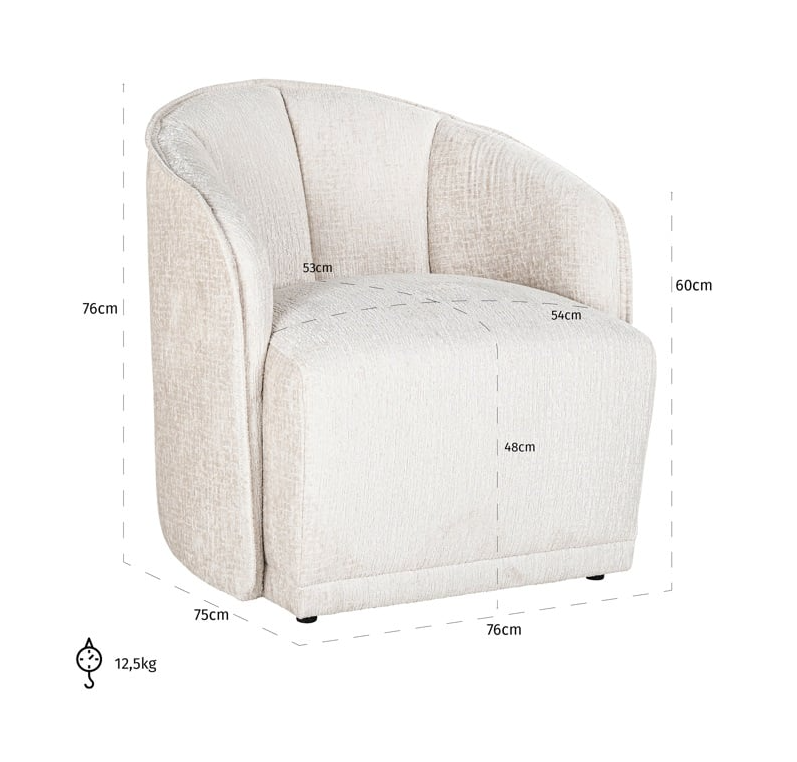 Lounge Stoel Maryse Cream - depauwwonen