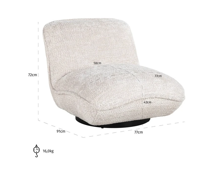 Lounge Stoel Ophelia Lovely Cream by Richmond Interiors