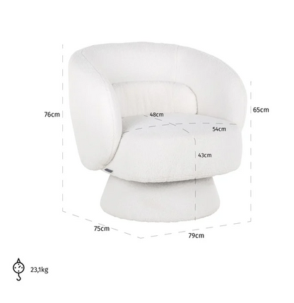 Lounge Stoel Senna White Furry - depauwwonen