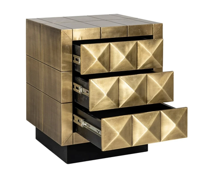 Nachtkastje Collada Goud - 3 Laden by Richmond Interiors