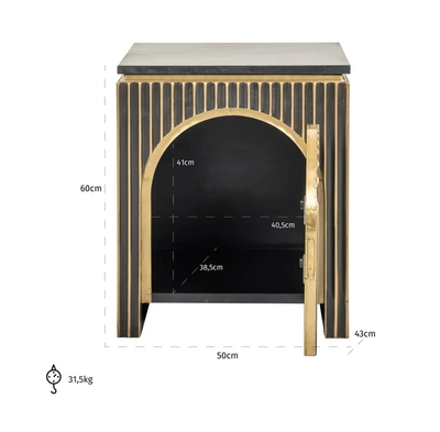 Nachtkastje Les Arcs Brushed Gold by Richmond Interiors