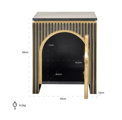 Nachtkastje Les Arcs Brushed Gold - depauwwonen